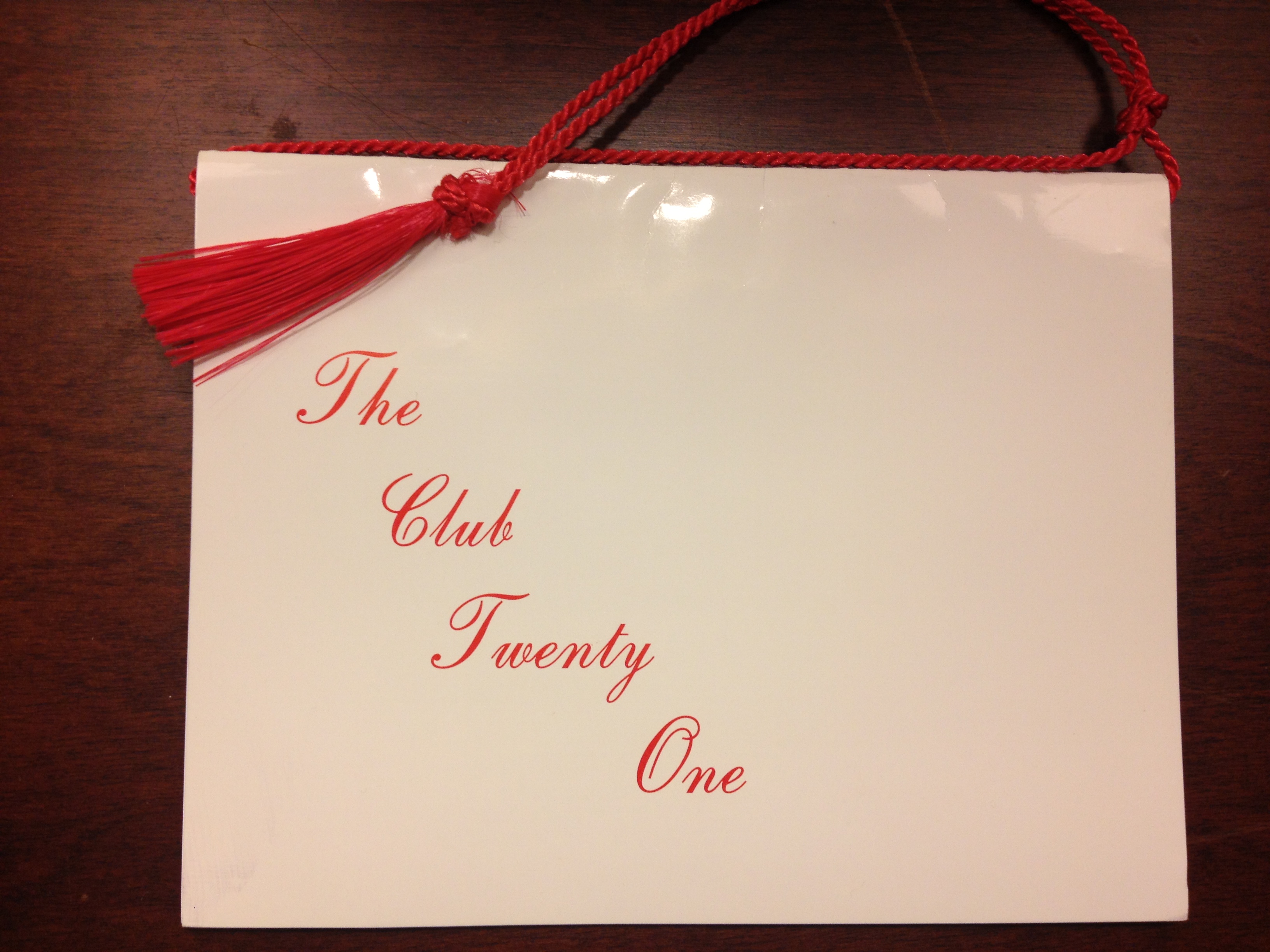 Club Twenty-One Formal Invitation