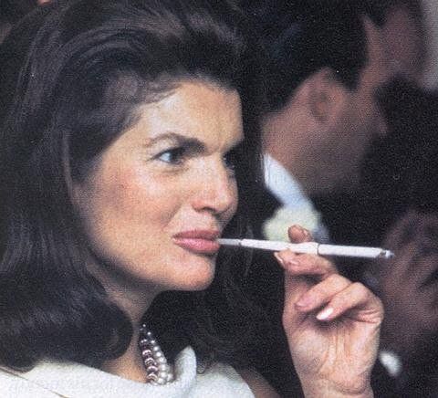 Jacqueline Kennedy Onassis Smoking a Cigarette