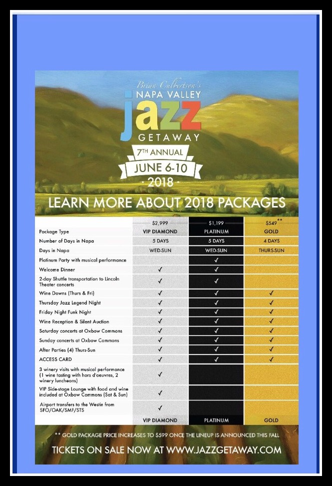 2018 Napa Valley Jazz Getaway