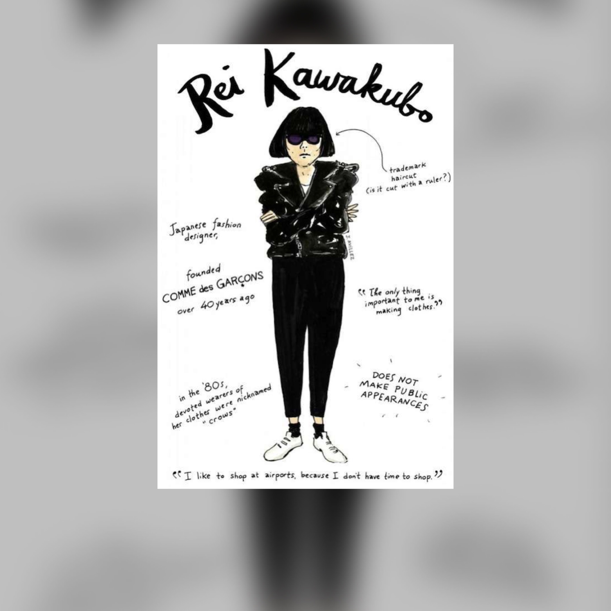Joanne Avillez Fashion Ilustration of Rei Kawakubo