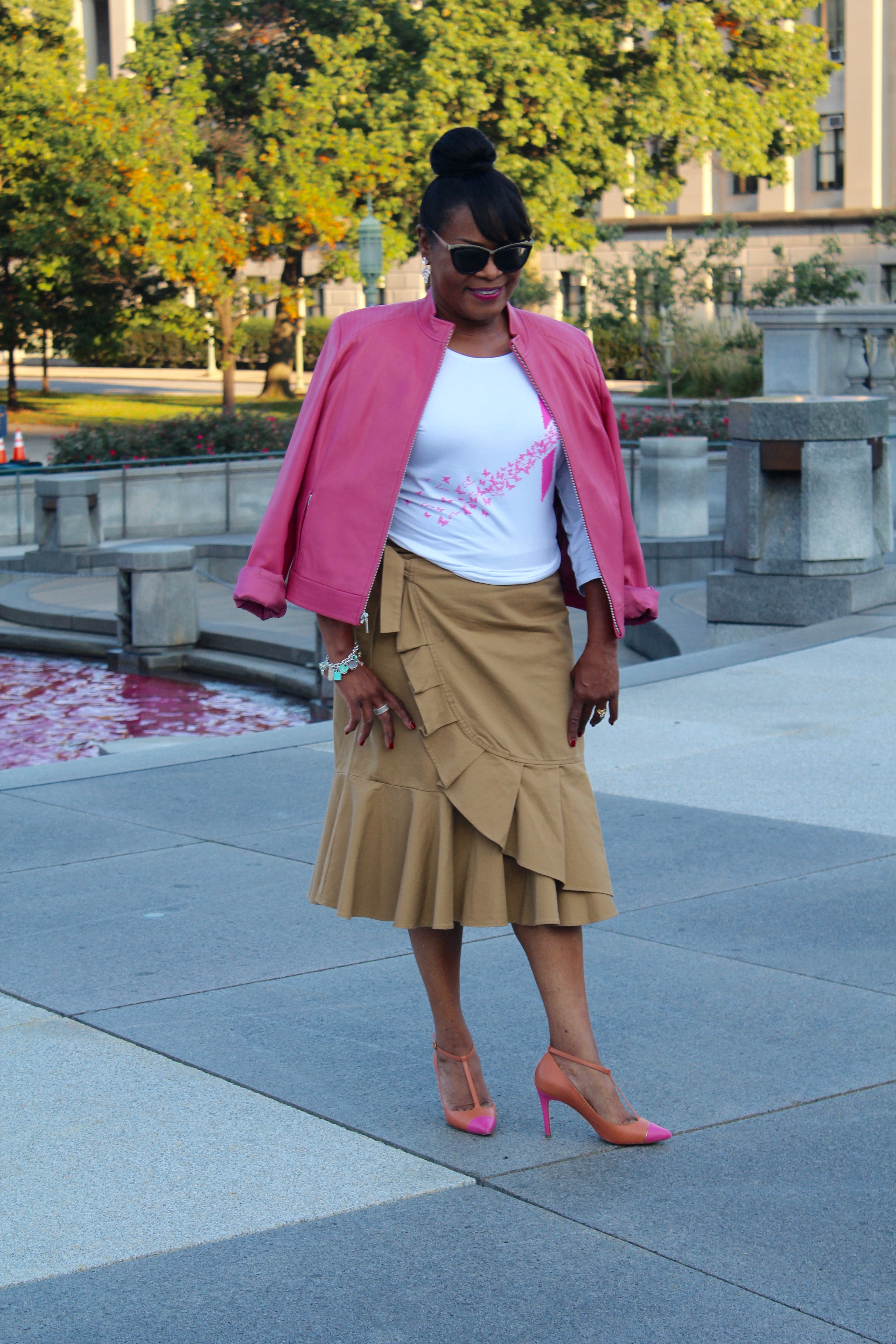 Breast Cancer Awareness; Fountain with Pink Water at PA State Capital