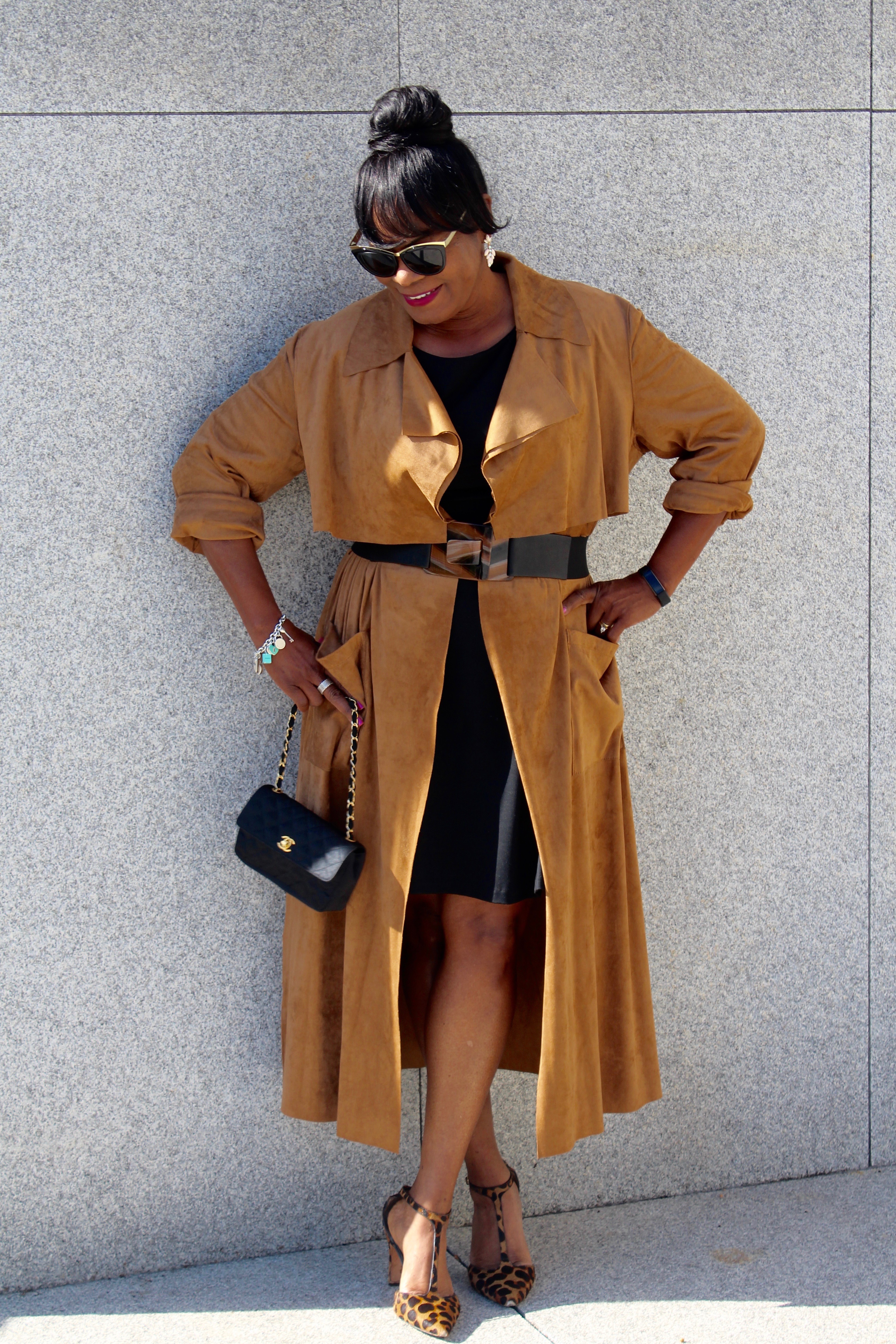 ASOS Suede Trench Belted Over Dress Over Dress; Amazon Review