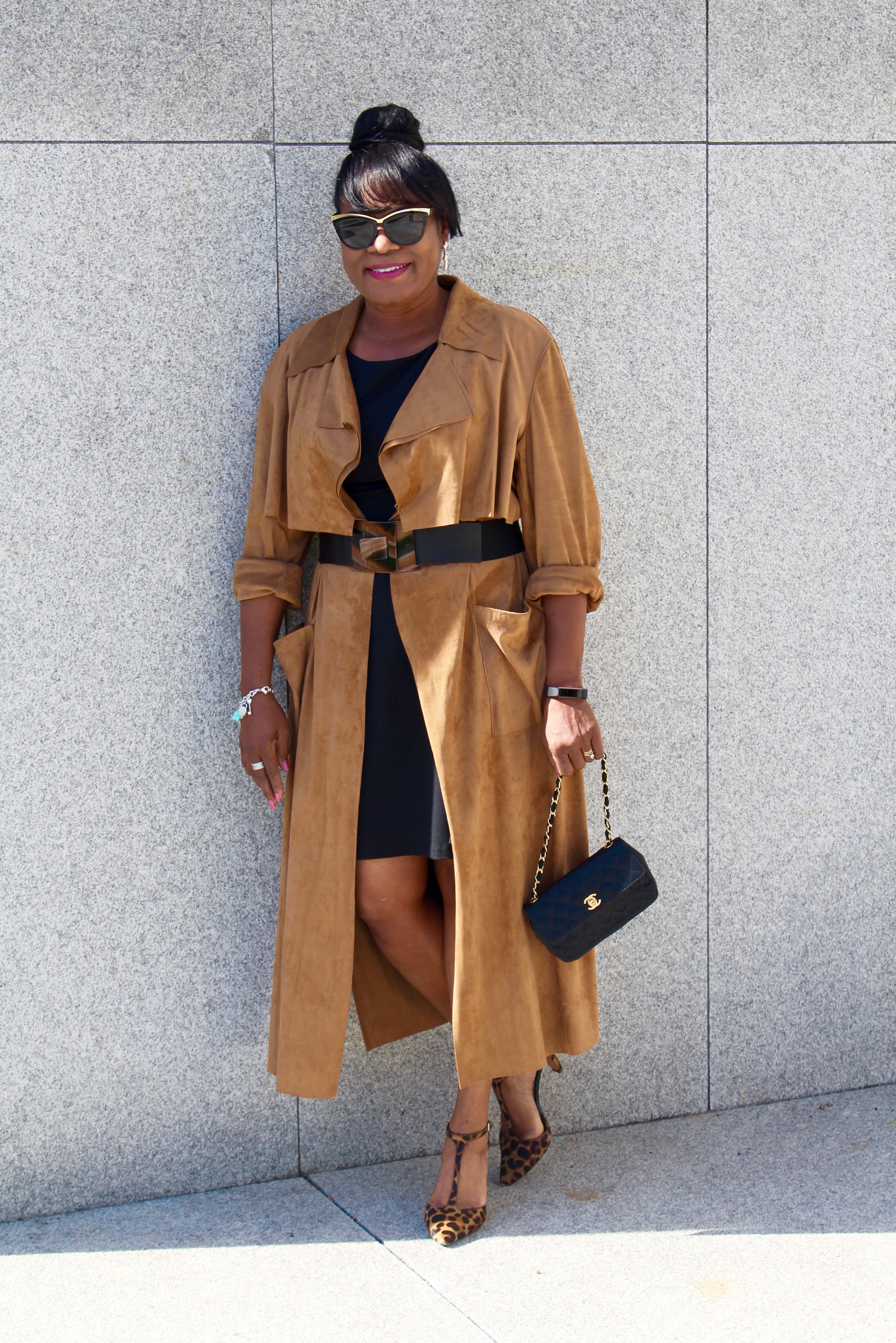 ASOS Suede Trench Belted Over Dress; Amazon Review