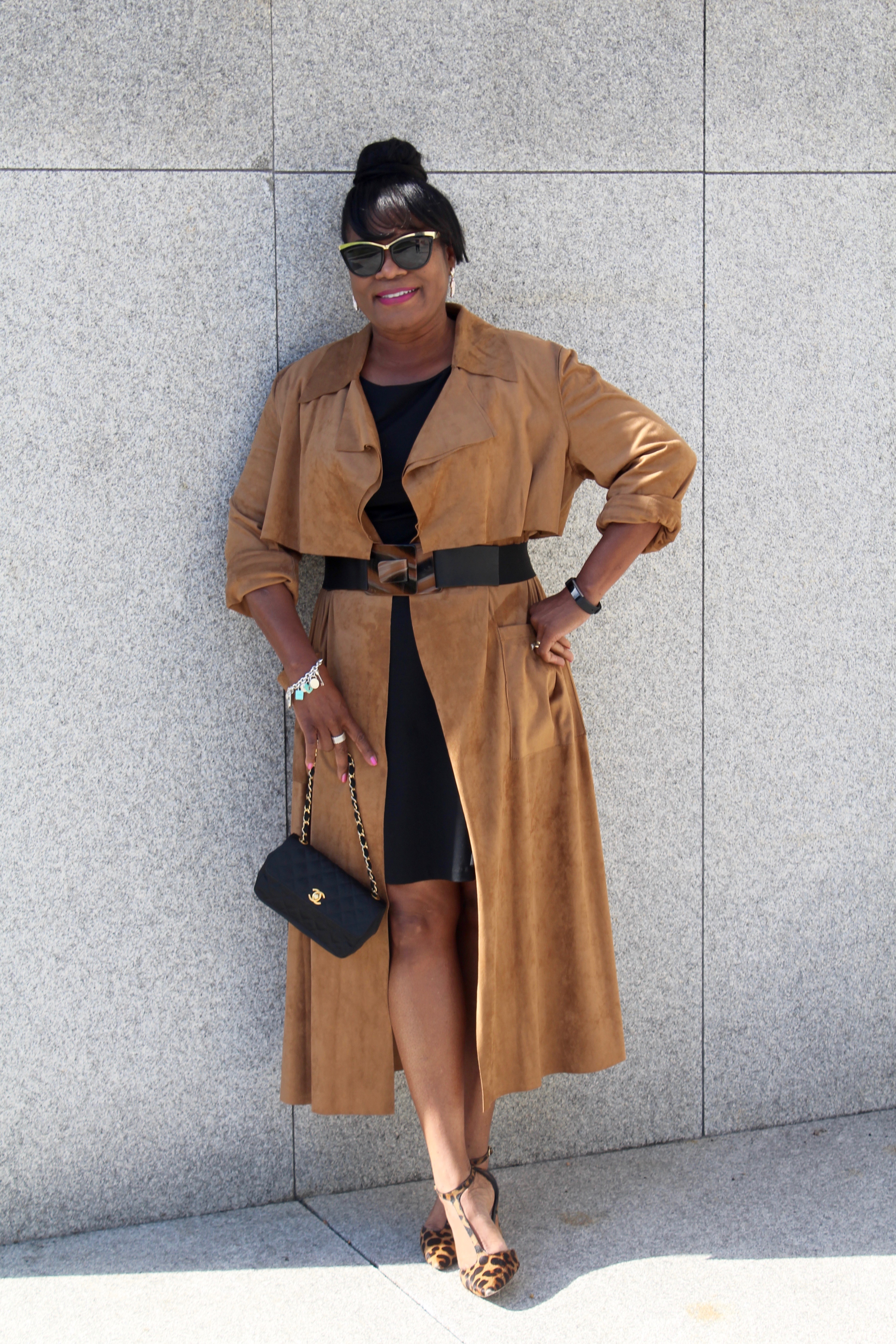 ASOS Suede Trench Belted Over Dress; Amazon Review