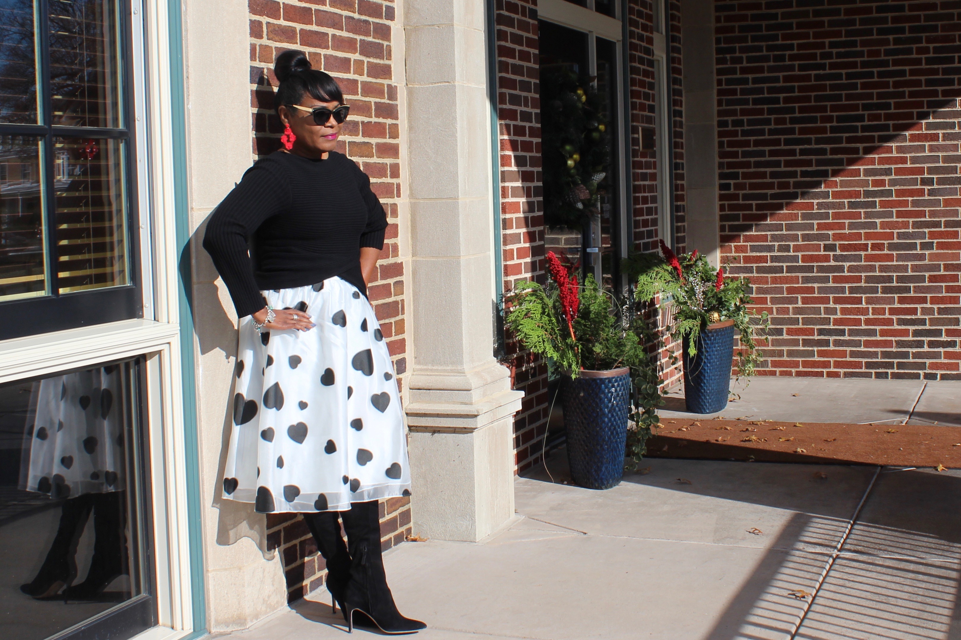 Holiday Fashions; The Lee Family; J. Crew Organza Skirt in Heart Print