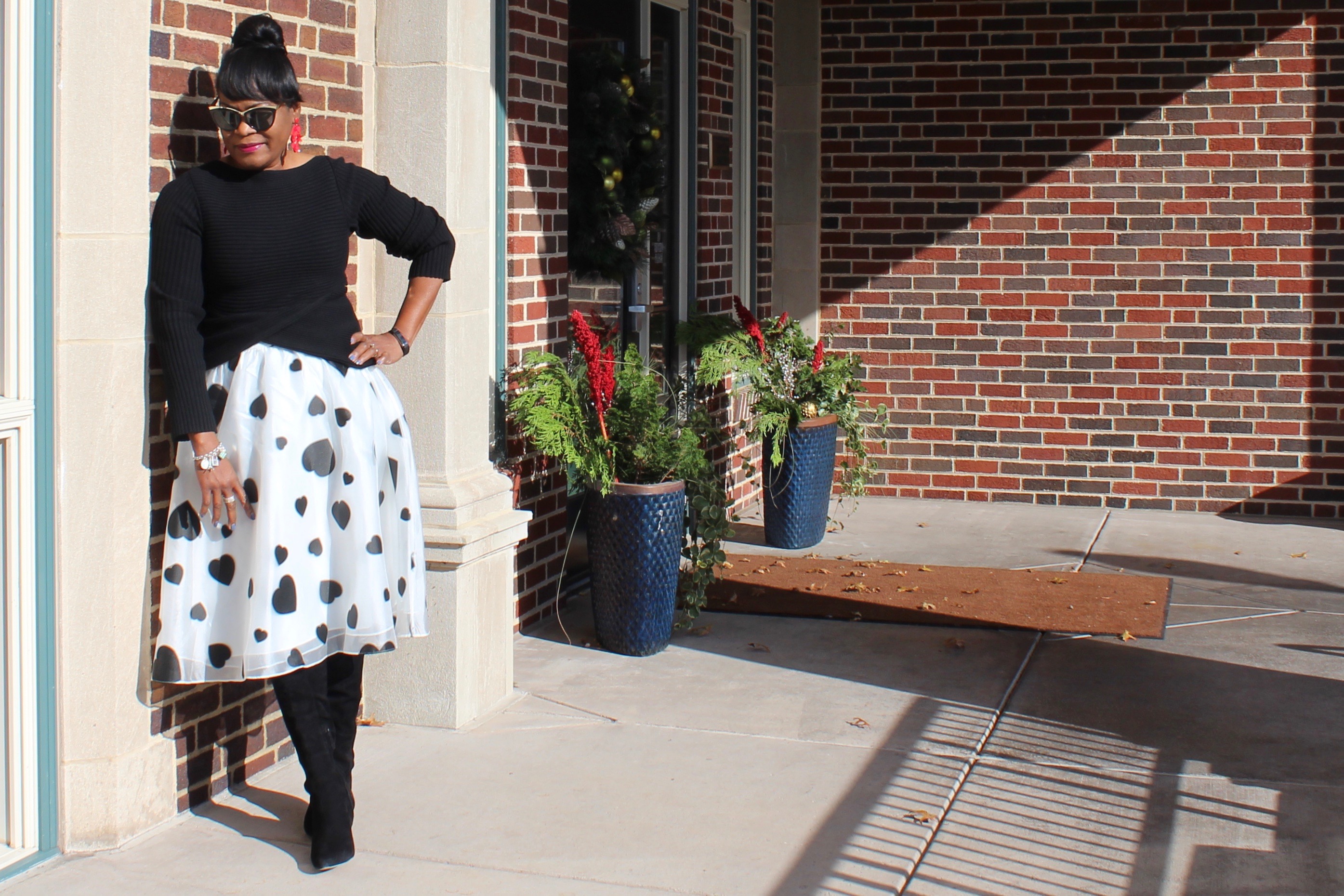 Holiday Outfits; J. Crew Organza Skirt In Heart Print