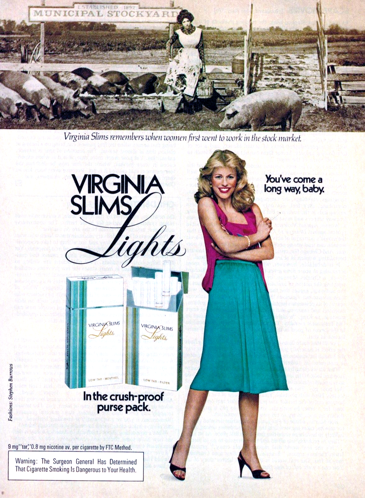 Virginia Slim Cigarette Ad; WOmen & Smoking