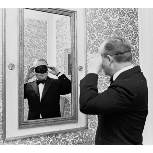 Truman Capote Wearing Mask at his Black and White Party in 1966.
