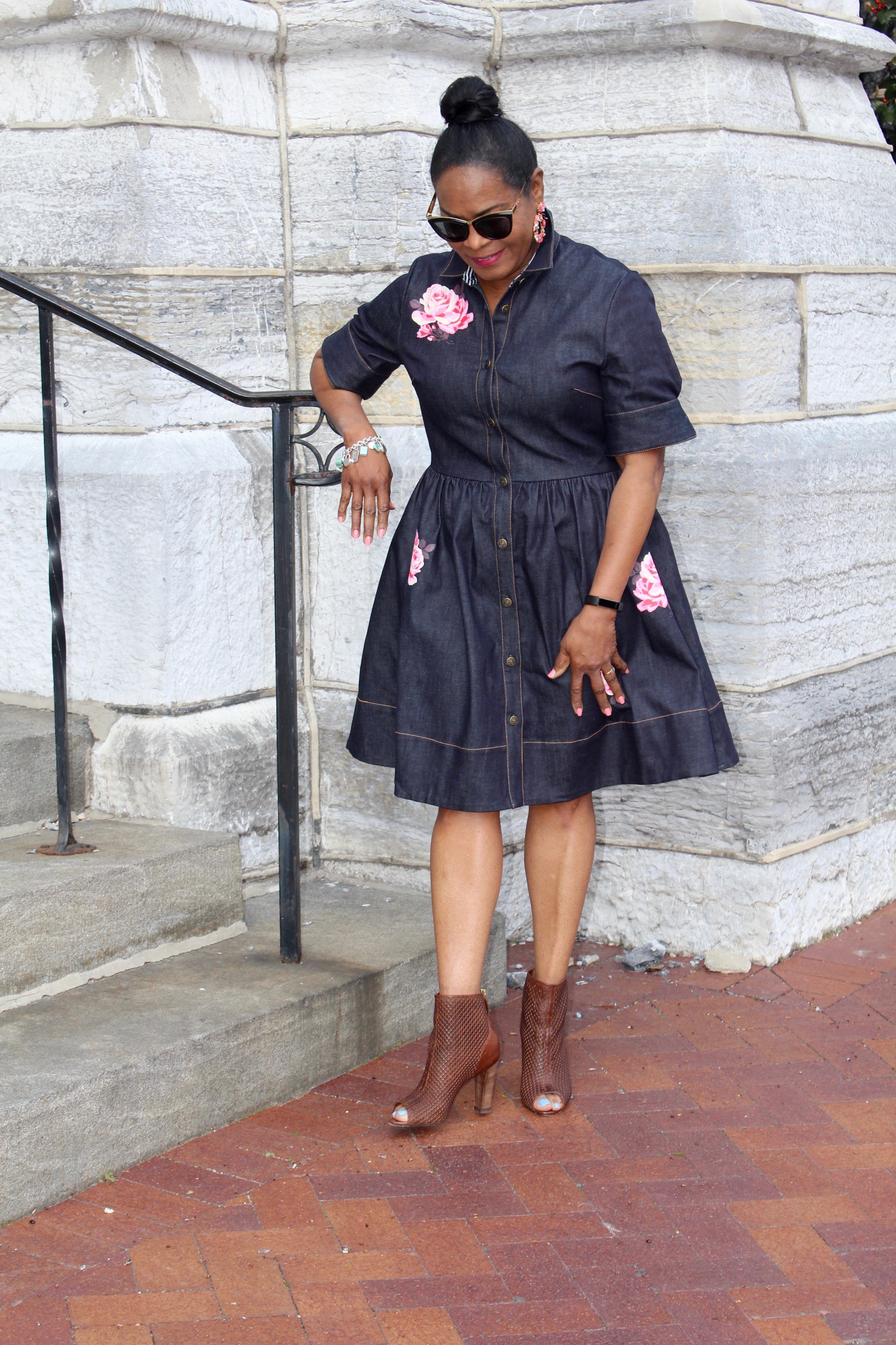 Ready for spring with Kate Spade Embroidered Denim Dress
