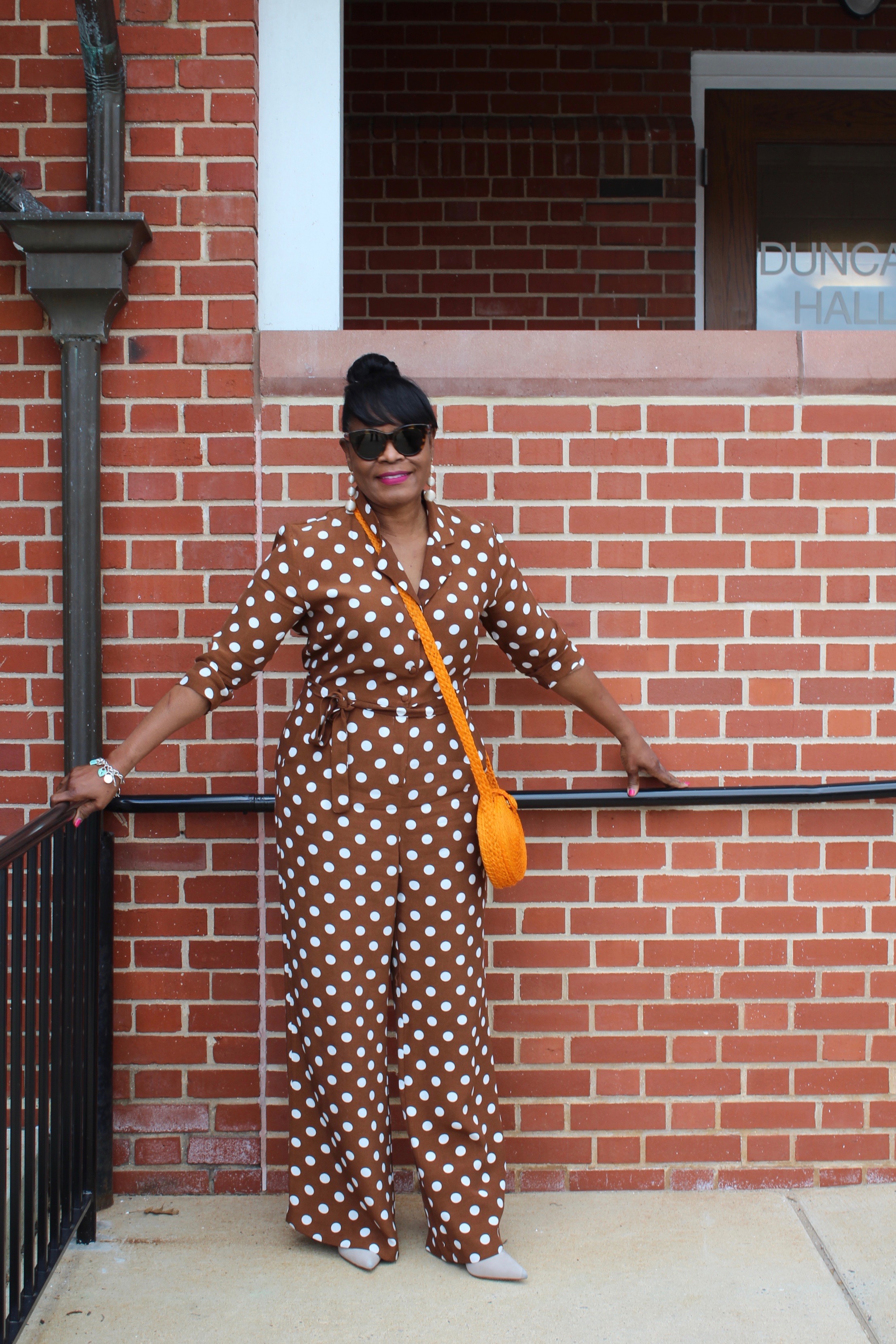 Spotlight on Mango Polka-Dot Brown Jumpsuit