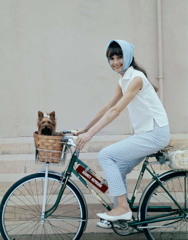 Audrey Hepburn wearing gingham