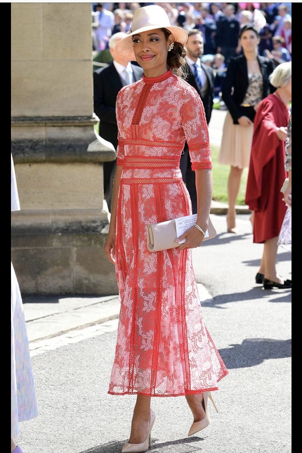 Actress Gina Torres donning a fedora at Royal Wedding