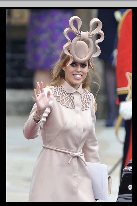 One of Princess Beatrice Iconic Pretzel Fascinator Hats
